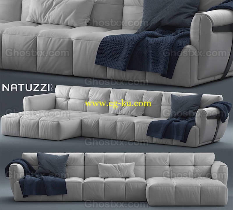 Моделирование дивана -Herman NATUZZI ITALIA- в 3d max и marvelous designer的图片1