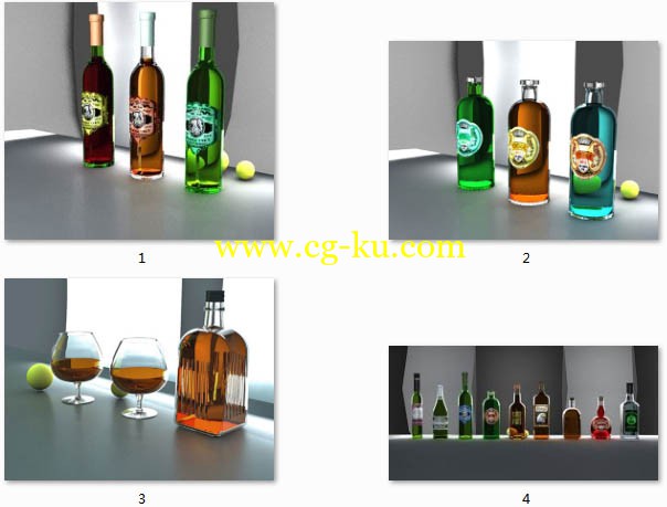 3D模型-瓶子酒精饮料的图片1