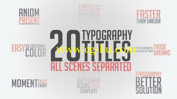 AE模板：20组动态文字标题排版动画 Unique Typography的图片1