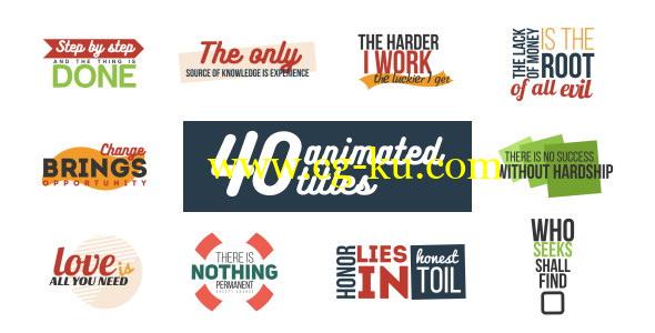 AE模板：40种个性文字排版动画效果 40 Animated Titles的图片1