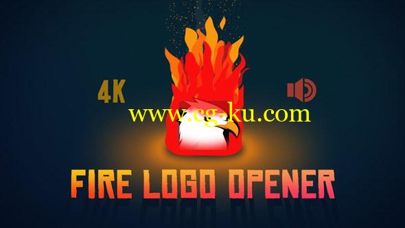 AE模板：火焰燃烧 LOGO 标志片头展示MG动画效果 Fire Logo Opener 4K分辨率的图片1
