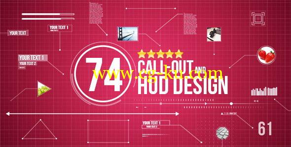 AE模板：74种线条呼出解释标注动画包 74 Call-Out and Hud Design Pack的图片1
