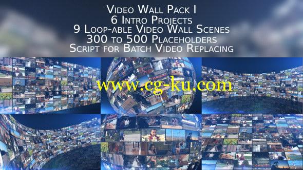 AE模板：动感多屏视频电视墙效果包装展示 Video Wall Pack I的图片1