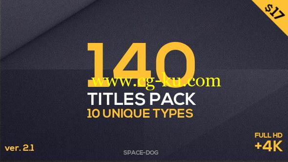 AE模板：140种时尚流行文字标题排版动画效果 140 Titles Pack的图片1