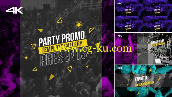 AE模板：动感炫酷活动聚会爬梯栏目包装宣传效果 Party Promo的图片1