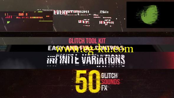 AE模板：复古画面破损信号干扰包装工具包 Glitch Tool Kit的图片1