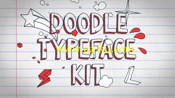 AE模板：手绘卡通MG动画元素 Doodle Typeface Kit的图片1