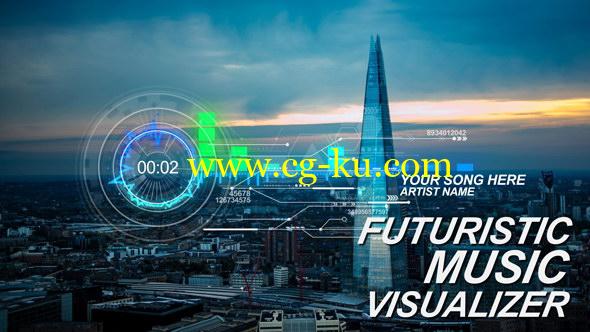 AE模板：HUD高科技音频可视化频谱UI界面 Futuristic Music Visual的图片1