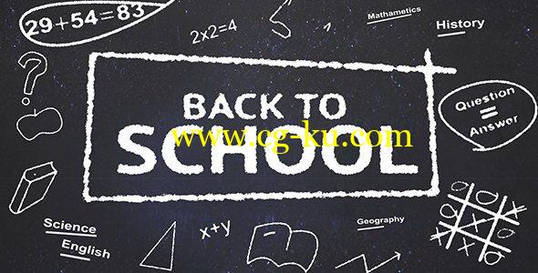 AE模板：校园黑板粉笔风格图文展示效果 Back to School的图片1