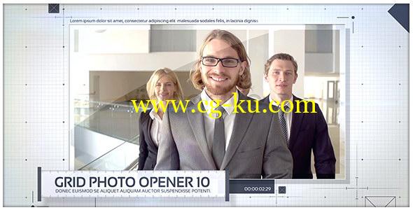 AE模板：网格线条公司企业宣传介绍栏目包装 Grid Photo Opener – Corporate Slideshow的图片1