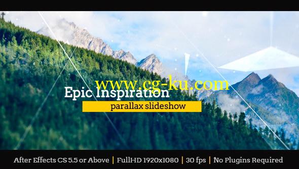 AE模板：大气史诗点线粒子图文视觉冲击效果 Epic Inspiration Parallax Slideshow的图片1
