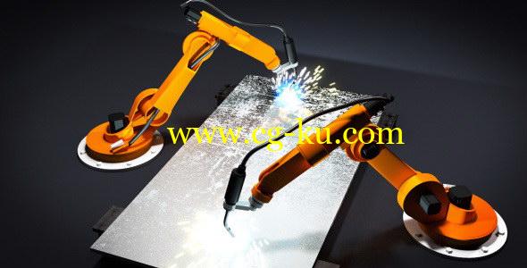AE模板：机械手臂焊接LOGO标志展示 Robot arms welding的图片1