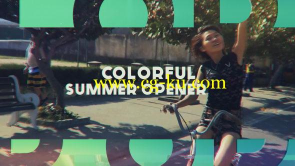 AE模板：动感夏日图像展示栏目包装宣传 Colorful Summer Opener的图片1