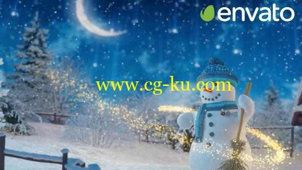 AE模板：浪漫唯美雪景圣诞节日动画效果 Merry Christmas的图片1