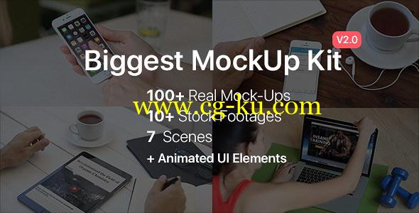 AE模板：手机平板电脑真实触摸屏幕动画效果 Biggest MockUp Kit-Digital Device Mockups的图片1