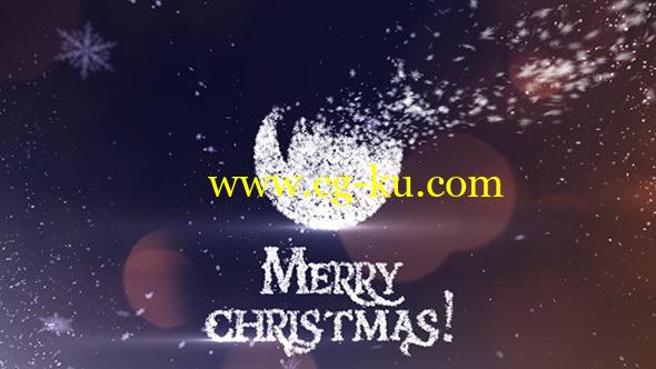AE模板：圣诞节雪花粒子汇聚LOGO文字飘散动画 Christmas的图片1