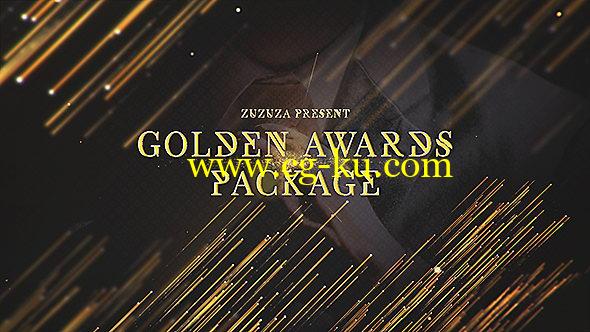 AE模板：公司企业活动年会大气颁奖典礼栏目包装 Golden Awards Package的图片1