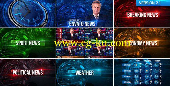 AE模板：电视广播新闻片头栏目包装 Broadcast Design News Package的图片1
