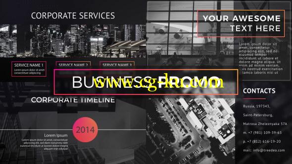 AE模板：现代风格公司企业宣传片栏目包装片头 Business Promo的图片1