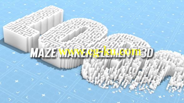 AE模板：三维立体迷宫LOGO标题片头 Maze Maker Element 3D的图片1