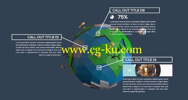 AE模板：公司企业线条呼出文字标题注释介绍动画 Inforgraphic Call-Out Titles的图片1