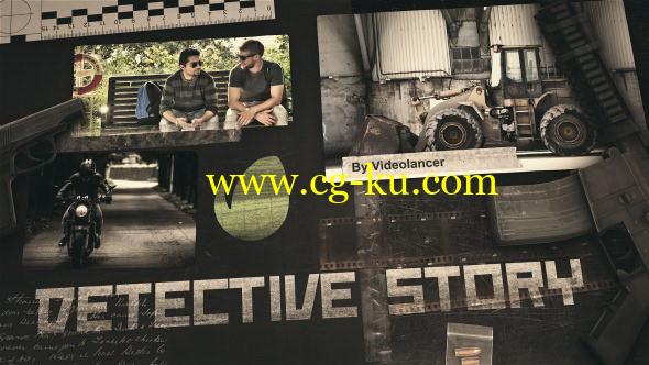 AE模板 : 悬疑侦探杂渍风格片头 Detective Story的图片1