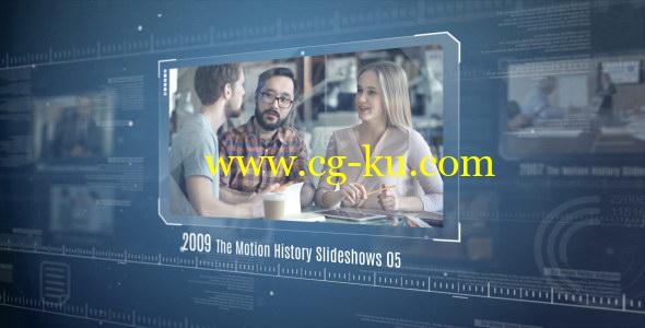 AE模板：科技感公司企业时间轴发展历程宣传包装片头 The Motion History Slideshows的图片1