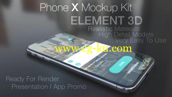 AE模板：苹果iPhone X手机三维模型界面展示动画 Phone X Mockup Kit的图片1