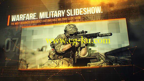 AE模板：军事战争科技图文效果展示 Warfare Military Slideshow的图片1