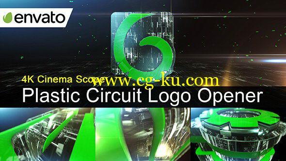 AE模板：三维电路纹理立体LOGO标志片头 Plastic Circuit Logo Opener / Element 3D的图片1
