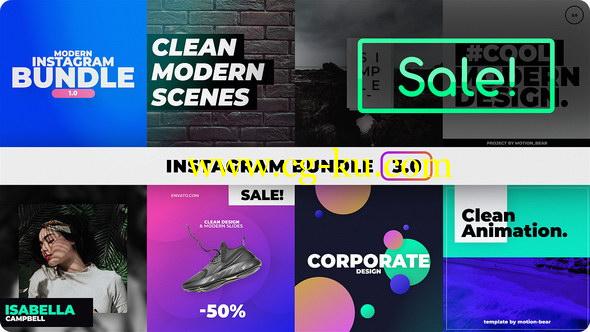 AE模板：产品包装程序展示动画 Instagram Bundle的图片1
