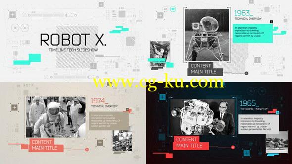 AE模板：现代科学研究图文展示 Robot X. Timeline Slideshow的图片1