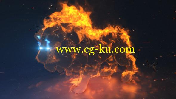 AE模板：火焰燃烧狮子LOGO标志展示片头 Lion Spirit Logo的图片1