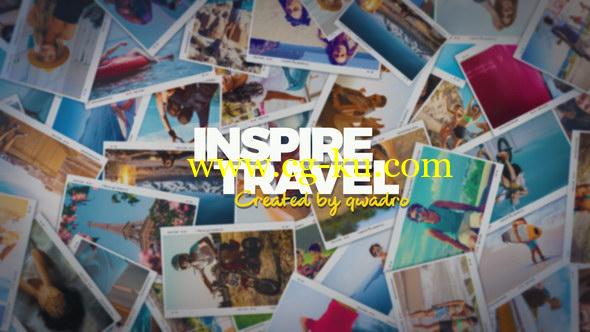 AE模板：旅游类多张照片堆积旋转展示动画 Inspiring Travel Photo Slideshow的图片1