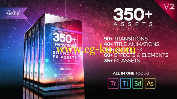 Premiere模板：350个转场效果文字标题音效合集包350+ Pack Transitions Titles Sound FX的图片1
