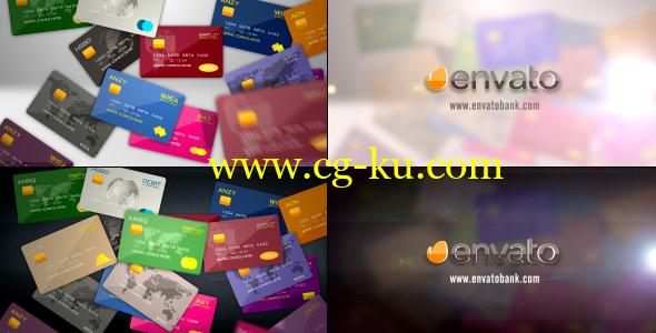 AE模版：银行信用卡堆积LOGO片头展示Credit Debit Prepaid Card Logo Reveal的图片1
