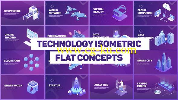 AE模板：科技感等距商品介绍片头动画Technology Isometric Concepts的图片1