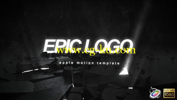 Apple Motion模板：地面爆炸破碎LOGO展示大气片头 Epic Logo的图片1
