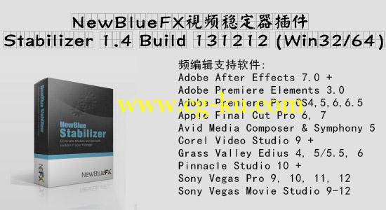 NewBlueFX视频稳定防抖插件Stabilizer 1.4 Build 131212（多软件支持）的图片1
