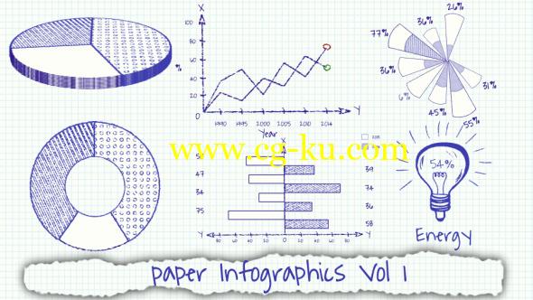 AE模板-手绘图表信息展示 VideoHive Paper Infographics Vol 1的图片1