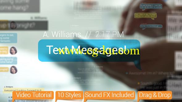 AE模版：手机短信对话弹窗气泡效果 Messages的图片1