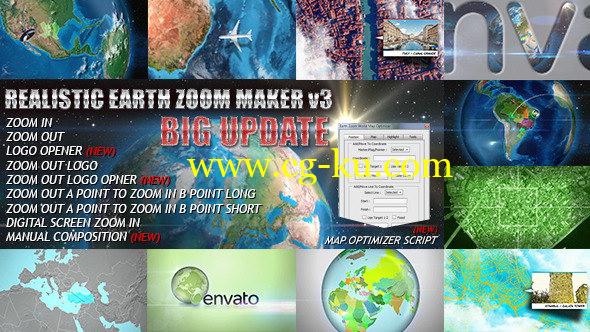 AE模版：宇宙太空俯冲地球任意位置高级版 Earth Zoom Pro的图片1