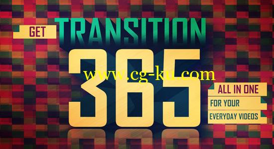 AE模版：365个MG平面转场切换效果 Transitions 365的图片1