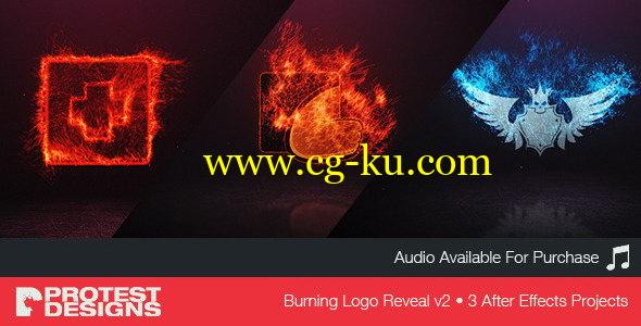 AE模板：火焰燃烧LOGO标志展示片头 Burning Logo Reveal v2的图片1