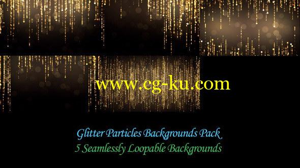 视频素材：大气金色粒子闪烁背景素材 Glitter Particles Backgrounds Pack的图片1
