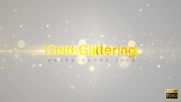 视频素材：14组漂亮绚丽金色发光粒子飘动素材 Gold Glittering的图片1