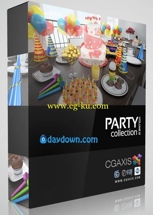 CGAxis Volume 13 MAX + C4D: Party Collection 生日/派对模型的图片1