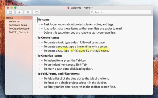 TaskPaper 3.8.1 MacOSX的图片1