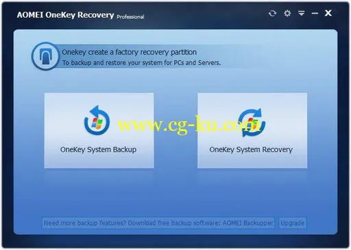 AOMEI OneKey Recovery Professional Edition 1.6.1的图片1