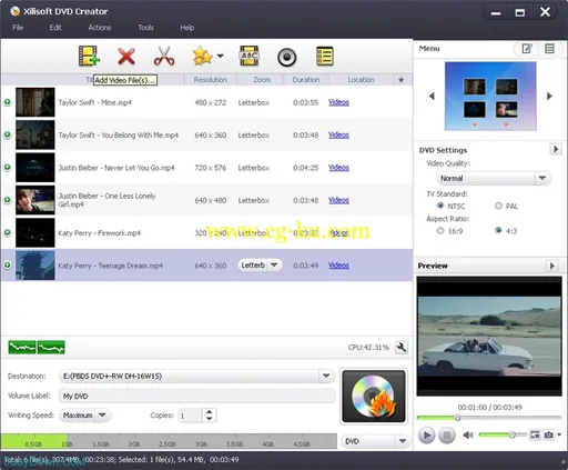 Xilisoft DVD Creator 7.1.3.20130516 DVD视频刻录软件的图片2